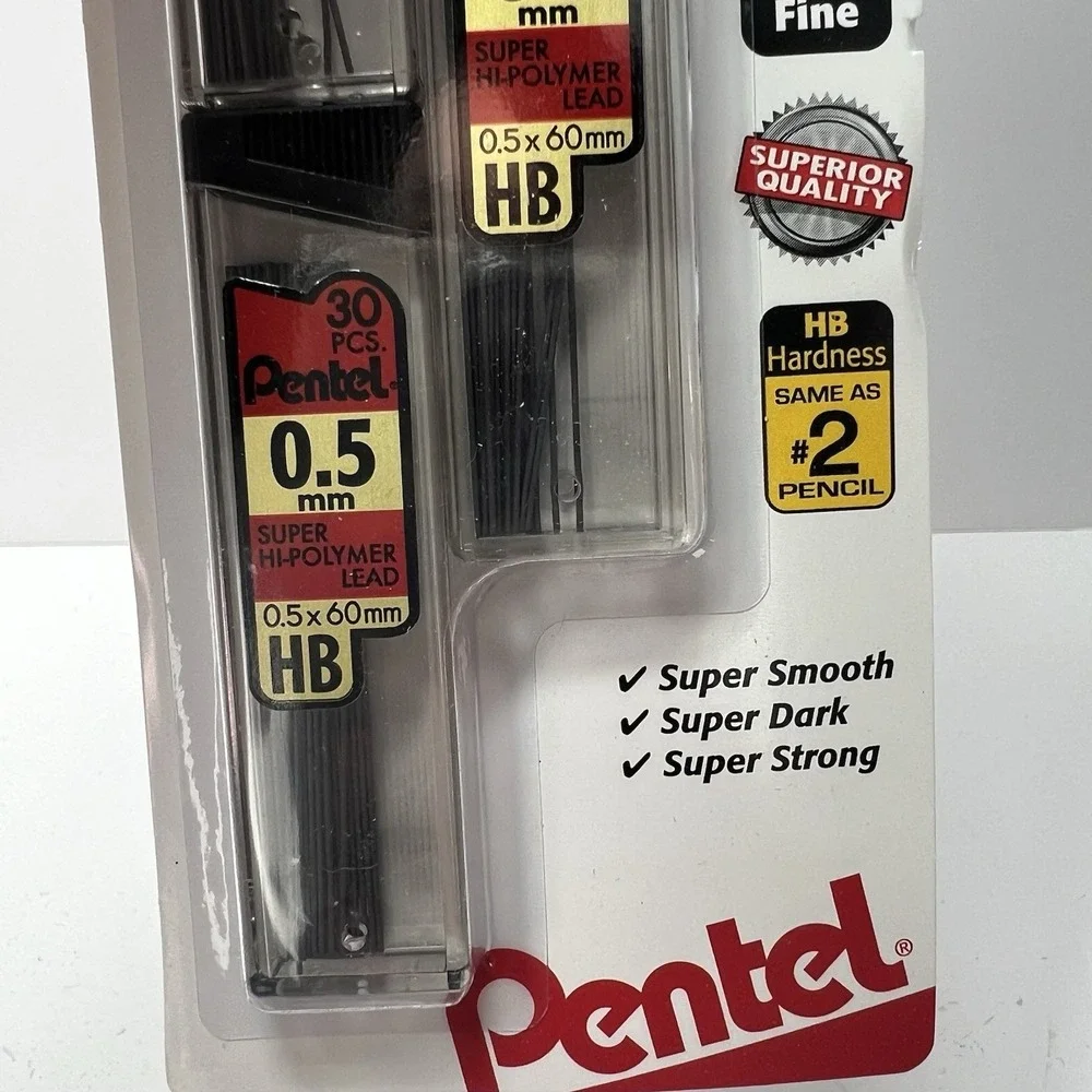 Pentel Mechanical Pencil Lead Refills 0.5mm HB 90 Pieces New Black 04532